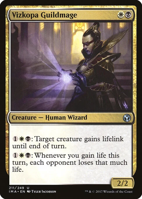 Vizkopa Guildmage, carta Magic di tipo Creature — Human Wizard illustrata da Tyler Jacobson