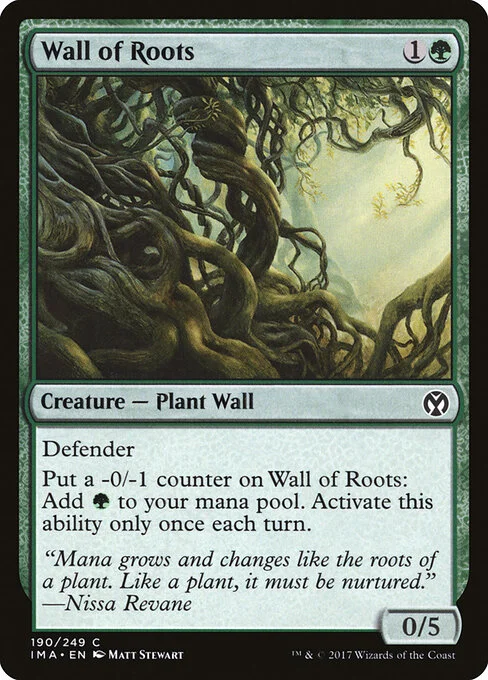 Wall of Roots, carta Magic di tipo Creature — Plant Wall illustrata da Matt Stewart
