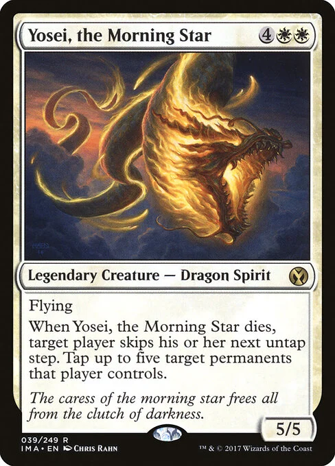 Yosei, the Morning Star, carta Magic di tipo Legendary Creature — Dragon Spirit illustrata da Chris Rahn