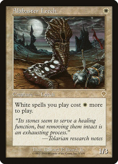 Alabaster Leech, carta Magic di tipo Creature — Leech illustrata da Edward P. Beard, Jr.