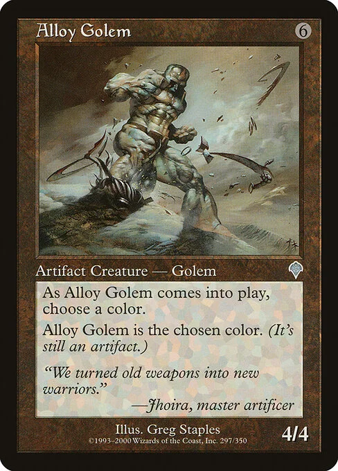 Alloy Golem, carta Magic di tipo Artifact Creature — Golem illustrata da Greg Staples