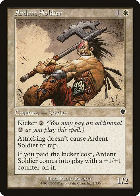 Ardent Soldier, carta Magic di tipo Creature — Human Soldier illustrata da Paolo Parente
