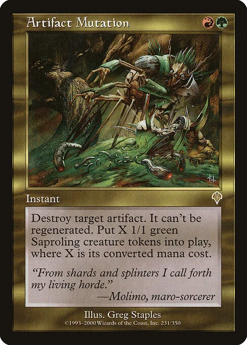Artifact Mutation, carta Magic di tipo Instant illustrata da Greg Staples