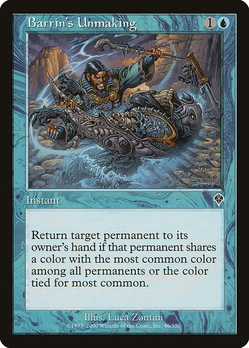 Barrin's Unmaking, carta Magic di tipo Instant illustrata da Luca Zontini