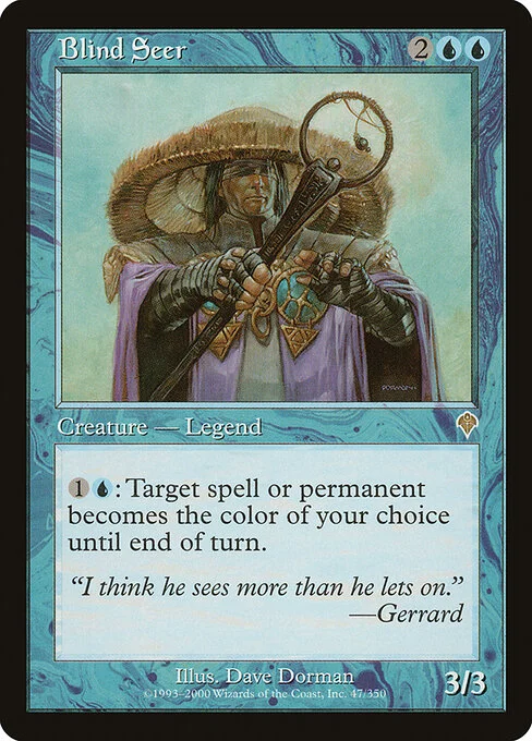 Blind Seer, carta Magic di tipo Legendary Creature — Human Wizard illustrata da Dave Dorman