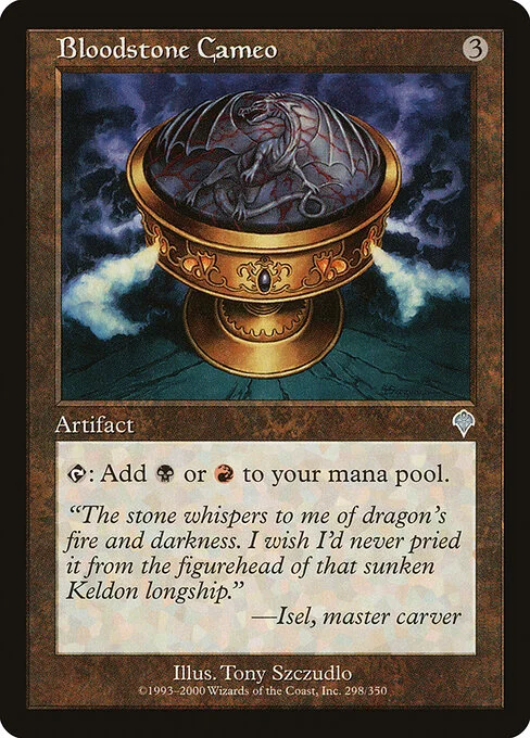 Bloodstone Cameo, carta Magic di tipo Artifact illustrata da Tony Szczudlo