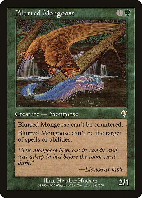 Blurred Mongoose, carta Magic di tipo Creature — Mongoose illustrata da Heather Hudson