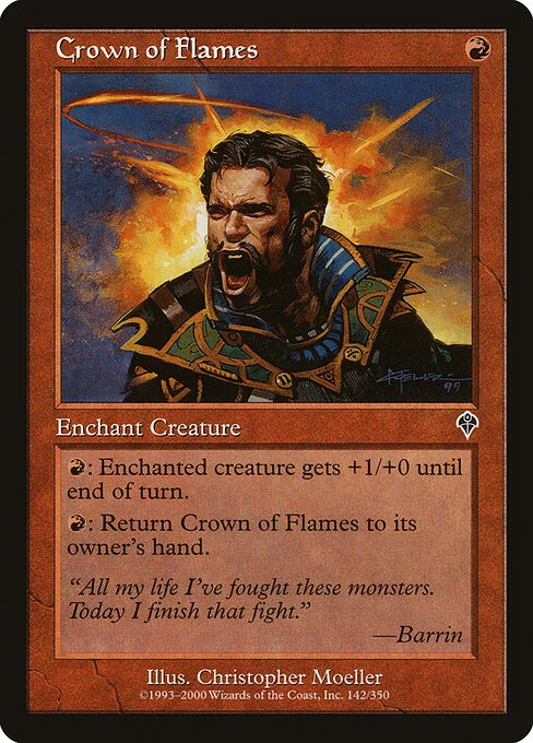 Crown of Flames, carta Magic di tipo Enchantment — Aura illustrata da Christopher Moeller