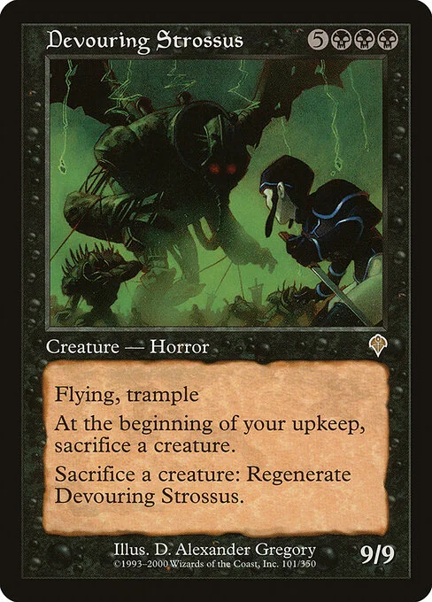 Devouring Strossus, carta Magic di tipo Creature — Phyrexian Horror illustrata da D. Alexander Gregory