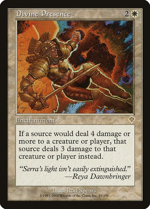 Divine Presence, carta Magic di tipo Enchantment illustrata da Ron Spears