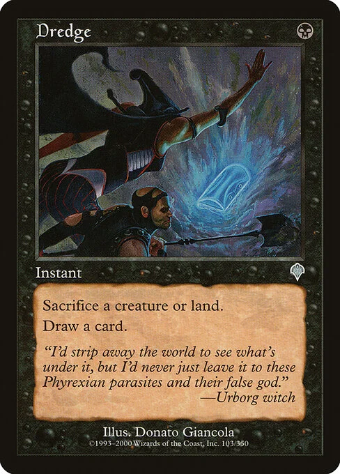 Dredge, carta Magic di tipo Instant illustrata da Donato Giancola