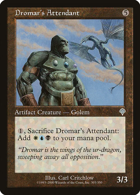 Dromar's Attendant, carta Magic di tipo Artifact Creature — Golem illustrata da Carl Critchlow