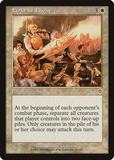 Fight or Flight, carta Magic di tipo Enchantment illustrata da Randy Gallegos
