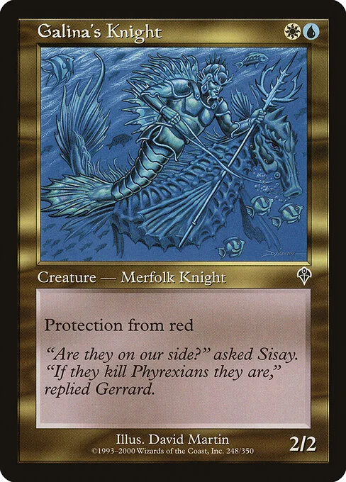 Galina's Knight, carta Magic di tipo Creature — Merfolk Knight illustrata da David Martin