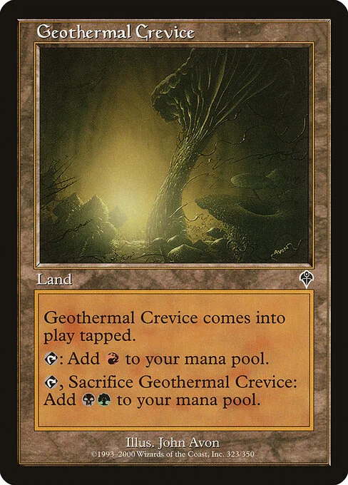 Geothermal Crevice, carta Magic di tipo Land illustrata da John Avon