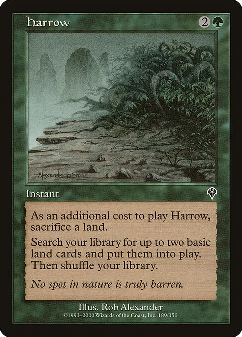 Harrow, carta Magic di tipo Instant illustrata da Rob Alexander