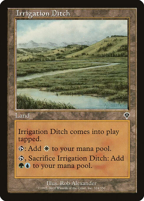 Irrigation Ditch, carta Magic di tipo Land illustrata da Rob Alexander