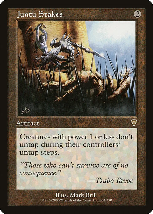 Juntu Stakes, carta Magic di tipo Artifact illustrata da Mark Brill