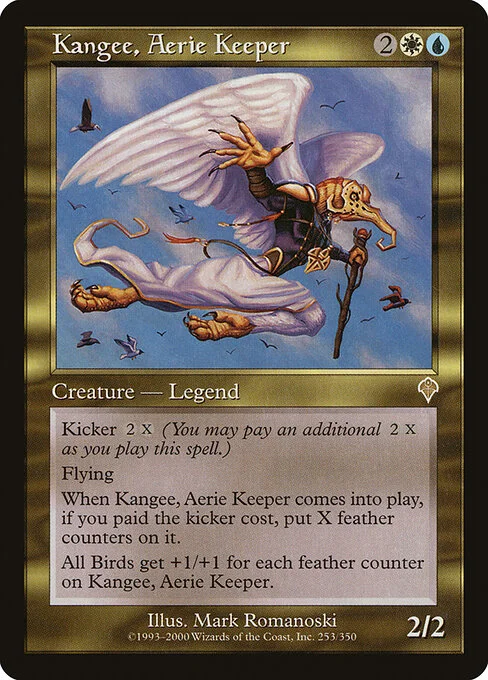 Kangee, Aerie Keeper, carta Magic di tipo Legendary Creature — Bird Wizard illustrata da Mark Romanoski