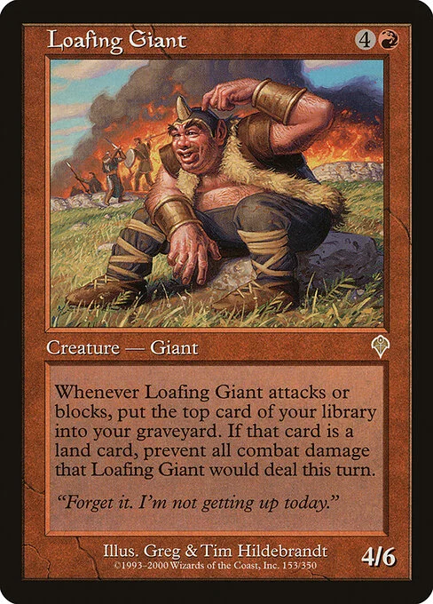 Loafing Giant, carta Magic di tipo Creature — Giant illustrata da Greg Hildebrandt & Tim Hildebrandt