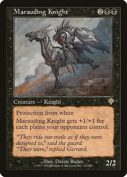 Marauding Knight, carta Magic di tipo Creature — Phyrexian Zombie Knight illustrata da Daren Bader