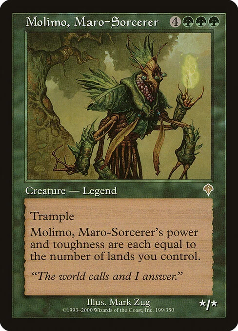 Molimo, Maro-Sorcerer, carta Magic di tipo Legendary Creature — Elemental Sorcerer illustrata da Mark Zug