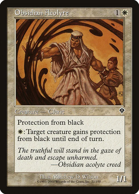 Obsidian Acolyte, carta Magic di tipo Creature — Human Cleric illustrata da Matthew D. Wilson