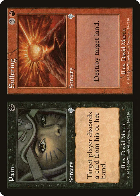 Pain // Suffering, carta Magic di tipo Sorcery // Sorcery illustrata da David Martin