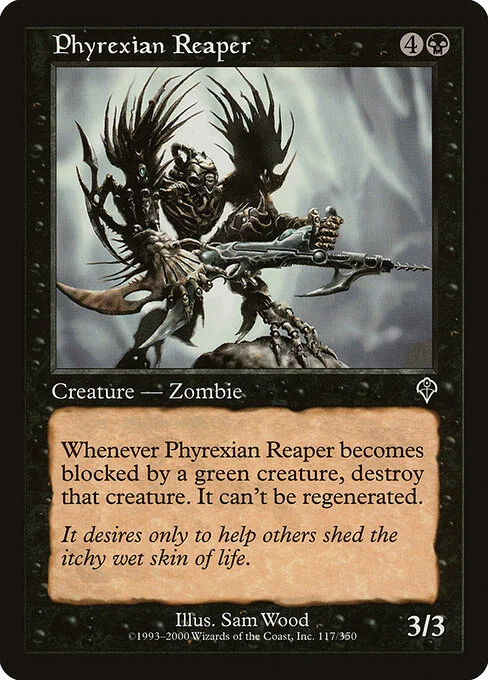 Phyrexian Reaper, carta Magic di tipo Creature — Phyrexian Zombie illustrata da Sam Wood