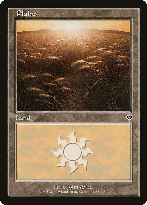 Plains, carta Magic di tipo Basic Land — Plains illustrata da John Avon
