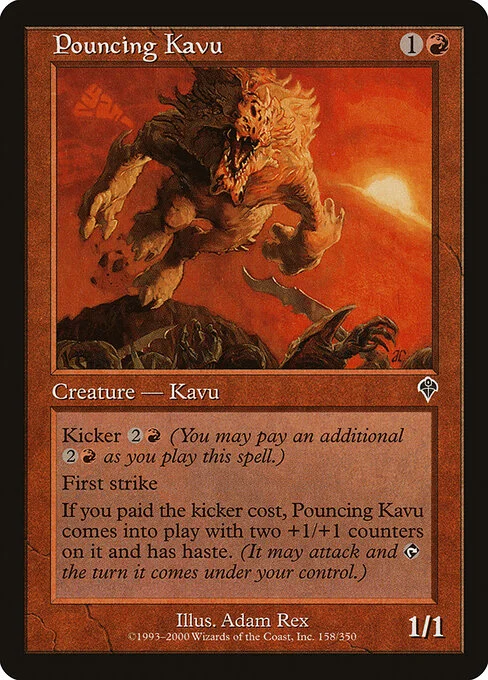 Pouncing Kavu, carta Magic di tipo Creature — Kavu illustrata da Adam Rex