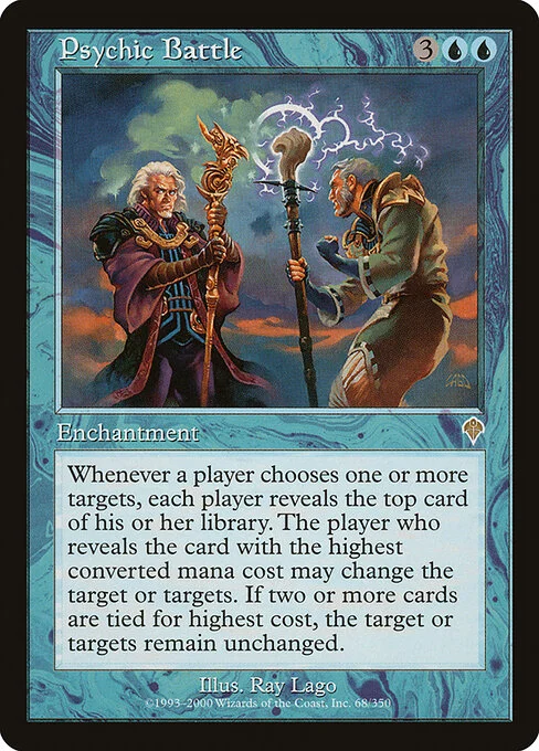 Psychic Battle, carta Magic di tipo Enchantment illustrata da Ray Lago
