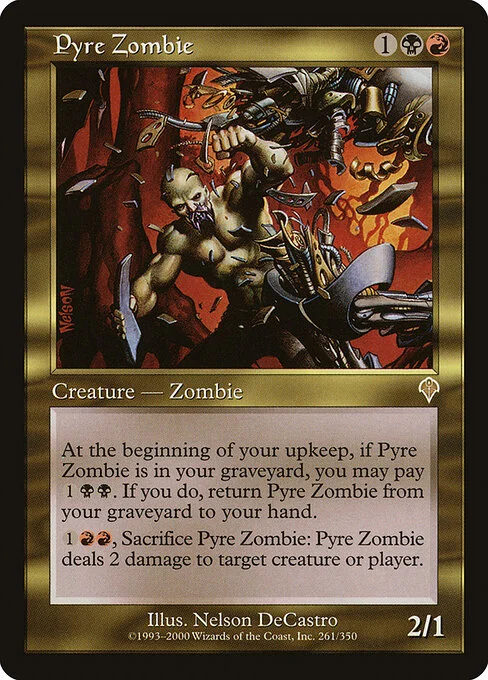 Pyre Zombie, carta Magic di tipo Creature — Zombie illustrata da Nelson DeCastro