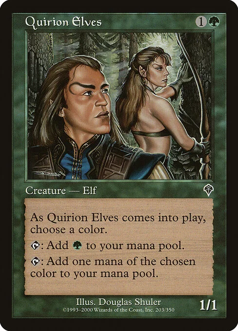 Quirion Elves, carta Magic di tipo Creature — Elf Druid illustrata da Douglas Shuler