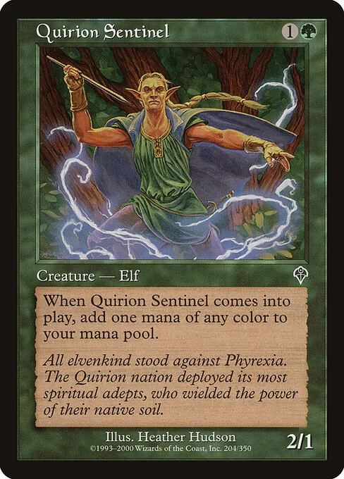 Quirion Sentinel, carta Magic di tipo Creature — Elf Druid illustrata da Heather Hudson