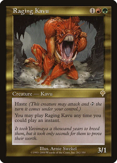 Raging Kavu, carta Magic di tipo Creature — Kavu illustrata da Arnie Swekel