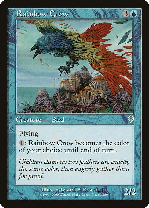 Rainbow Crow, carta Magic di tipo Creature — Bird illustrata da Edward P. Beard, Jr.