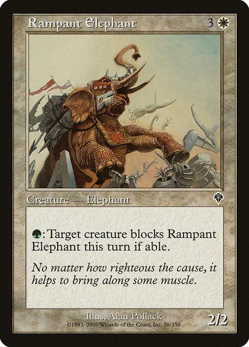 Rampant Elephant, carta Magic di tipo Creature — Elephant illustrata da Alan Pollack