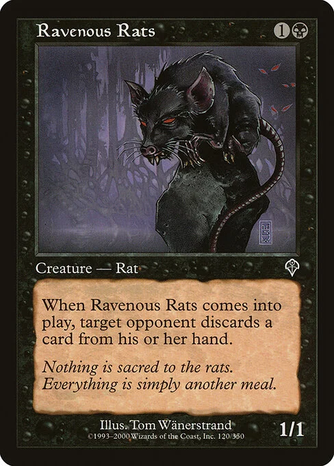 Ravenous Rats, carta Magic di tipo Creature — Rat illustrata da Tom Wänerstrand