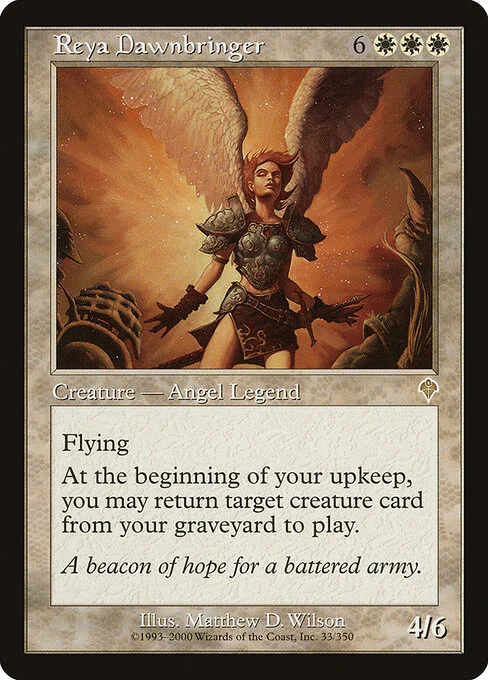 Reya Dawnbringer, carta Magic di tipo Legendary Creature — Angel illustrata da Matthew D. Wilson
