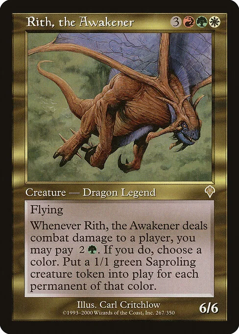 Rith, the Awakener, carta Magic di tipo Legendary Creature — Dragon illustrata da Carl Critchlow