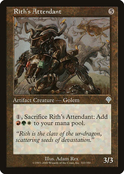 Rith's Attendant, carta Magic di tipo Artifact Creature — Golem illustrata da Adam Rex