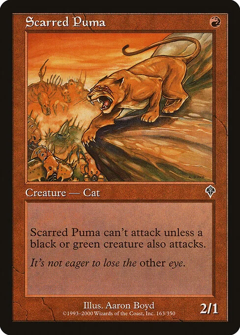 Scarred Puma, carta Magic di tipo Creature — Cat illustrata da Aaron Boyd