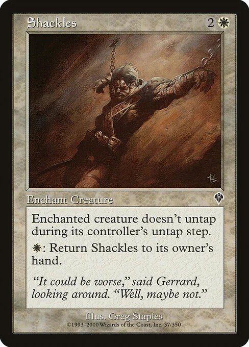 Shackles, carta Magic di tipo Enchantment — Aura illustrata da Greg Staples