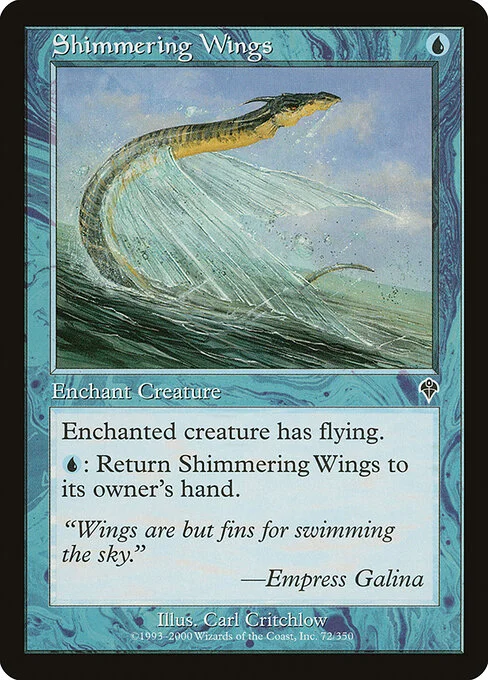 Shimmering Wings, carta Magic di tipo Enchantment — Aura illustrata da Carl Critchlow