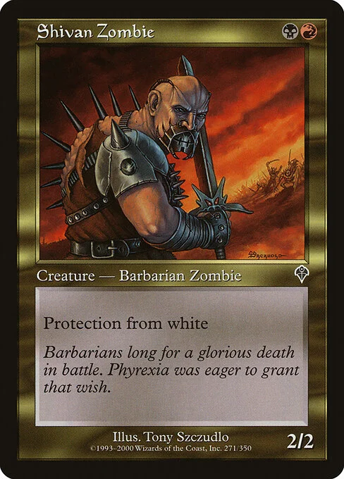 Shivan Zombie, carta Magic di tipo Creature — Phyrexian Barbarian Zombie illustrata da Tony Szczudlo