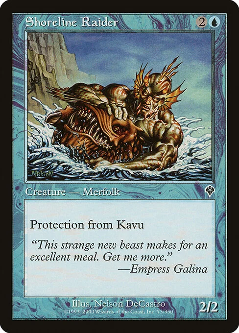 Shoreline Raider, carta Magic di tipo Creature — Merfolk illustrata da Nelson DeCastro