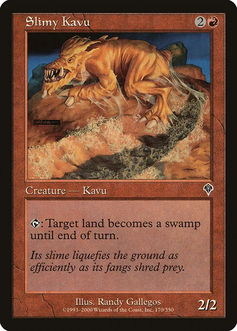 Slimy Kavu, carta Magic di tipo Creature — Kavu illustrata da Randy Gallegos