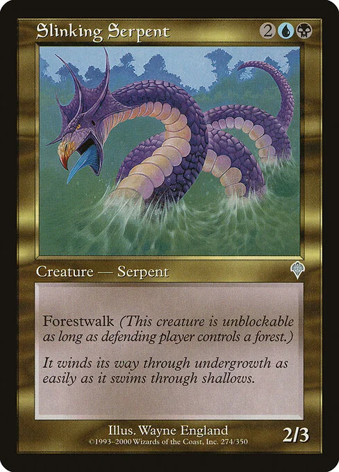 Slinking Serpent, carta Magic di tipo Creature — Serpent illustrata da Wayne England
