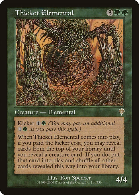 Thicket Elemental, carta Magic di tipo Creature — Elemental illustrata da Ron Spencer